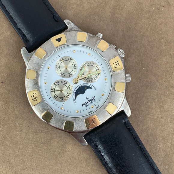 Stunning Vintage Silver and Gold Peugeot Moonphase Unisex Watch - Picture 3 of 8